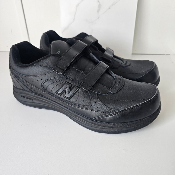 New Balance 577 Mens Size 11.5 4E Extra Wide Black Leather Walking Shoes - Picture 1 of 11